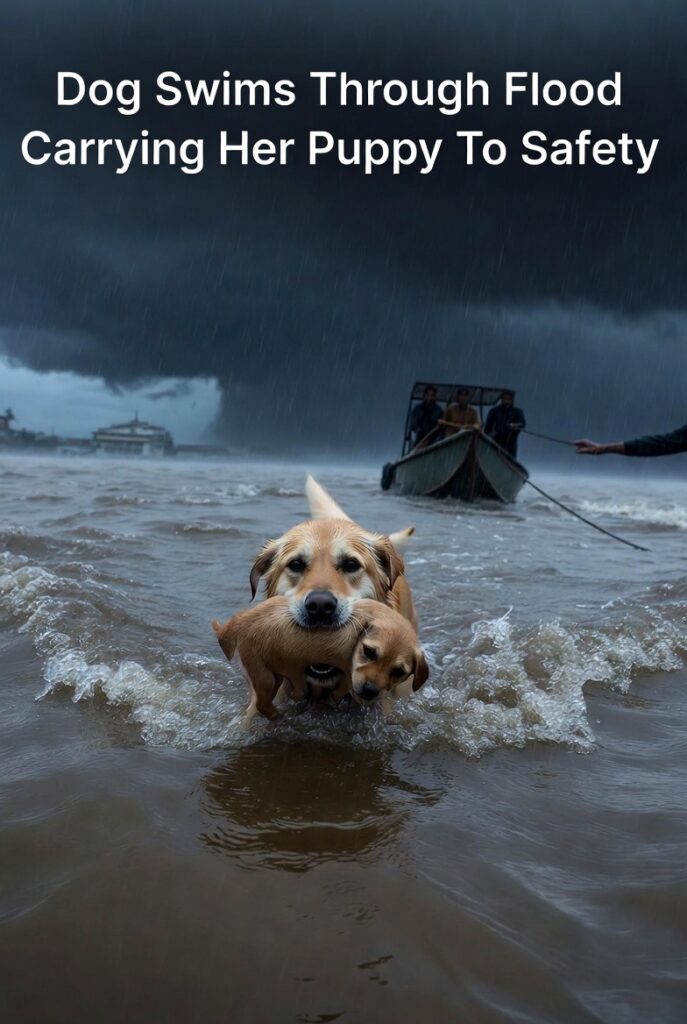 Dog Carries Puppy Through Flood to Safety - The Glory