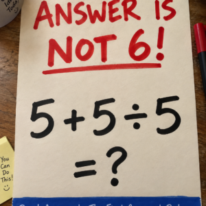5 plus 5 divided by 5 math puzzle