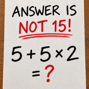 Math puzzle showing 5 + 5 × 2