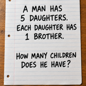 Riddle asking how many children a man has if he has five daughters and each daughter has one brother
