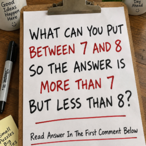 What can you put between 7 and 8 so the answer is more than 7 but less than 8 riddle