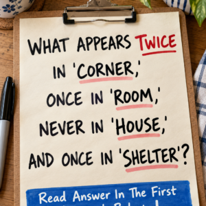 What appears twice in corner once in room never in house and once in shelter riddle