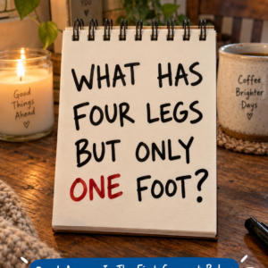 What has four legs but only one foot riddle