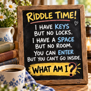 I have keys but no locks space but no room and enter but cannot go inside riddle
