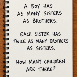 Family riddle about a boy having as many sisters as brothers
