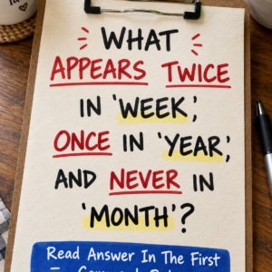 What appears twice in week once in year never in month riddle