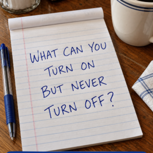 What can you turn on but never turn off?