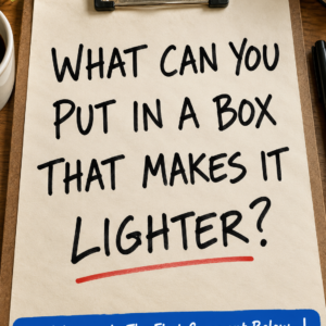 What can you put in a box that makes it lighter riddle