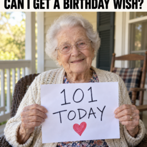 Woman holding 101 today sign birthday celebration