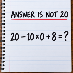20 minus 10 times zero plus 8 math puzzle