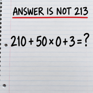 210 Plus 50 Times Zero Math Puzzle