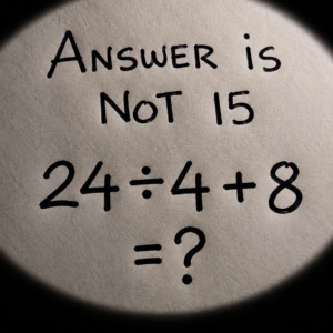 24 Divided by 4 Plus 8 Math Puzzle