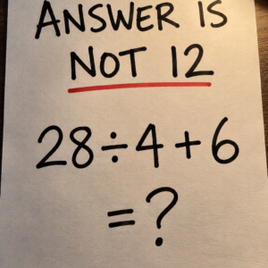 28 Divided by 4 Plus 6 Math Puzzle