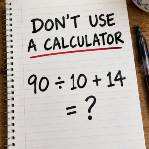 90 ÷ 10 + 14 Math Puzzle