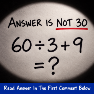Math puzzle 60 divided by 3 plus 9