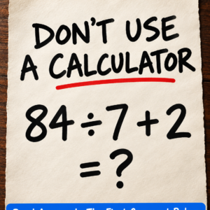 Math puzzle 84 divided by 7 plus 2