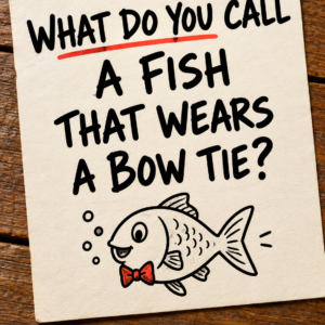 Fish wearing a bow tie riddle