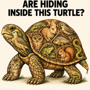Hidden animals inside turtle puzzle