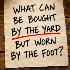 What Can Be Bought by the Yard but Worn by the Foot?
