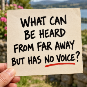 Riddle: what can be heard from far away but has no voice