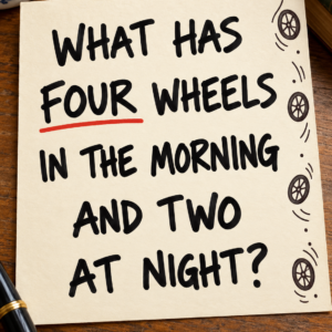 What Has Four Wheels in the Morning and Two at Night?
