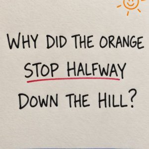 Why Did the Orange Stop Halfway Down the Hill Riddle